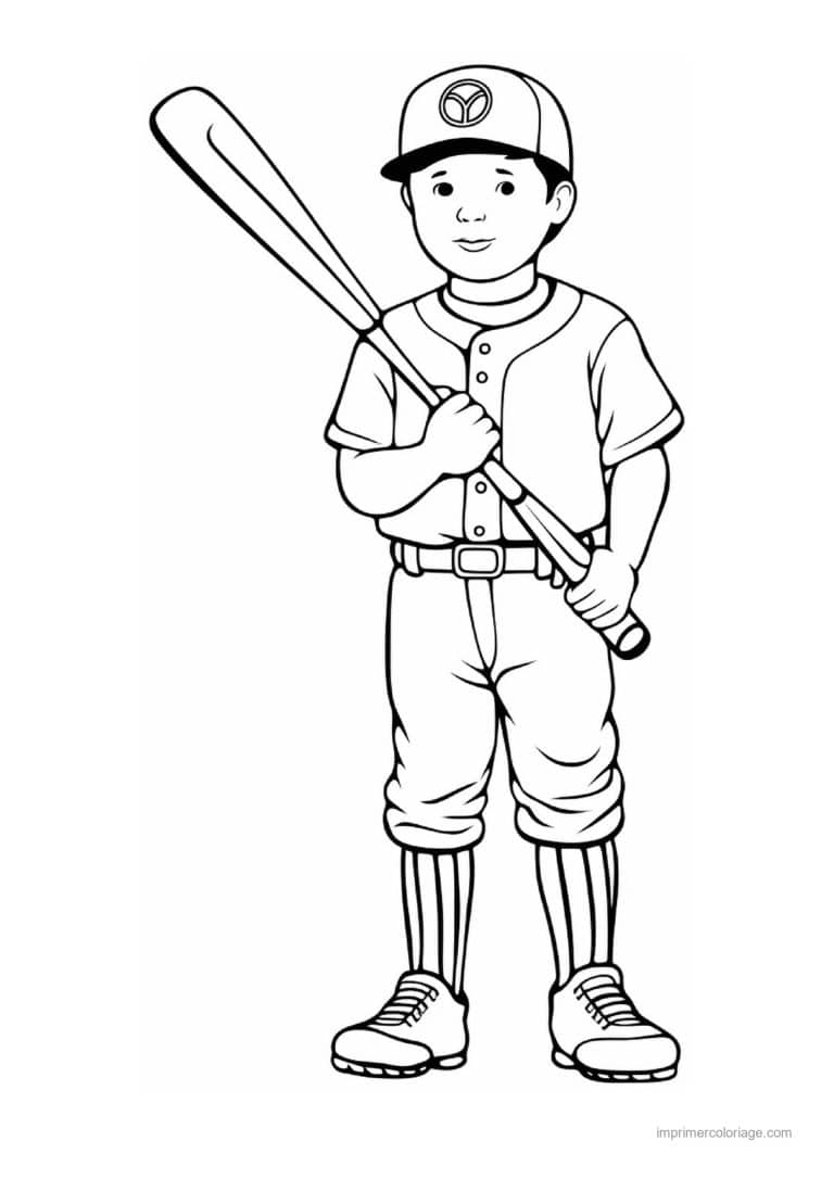coloriage baseball 04 - dessin gratuit &agrave; imprimer