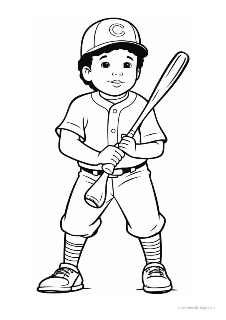 coloriage baseball 05 - dessin gratuit &agrave; imprimer