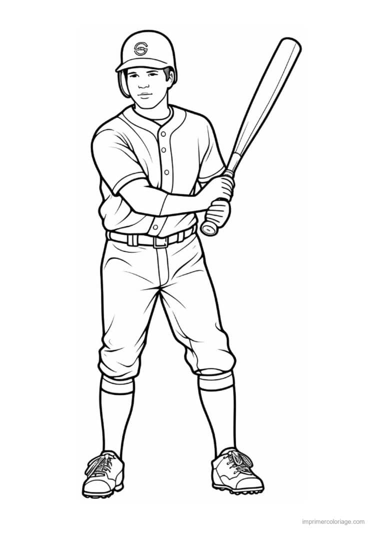 coloriage baseball 08 - dessin gratuit &agrave; imprimer