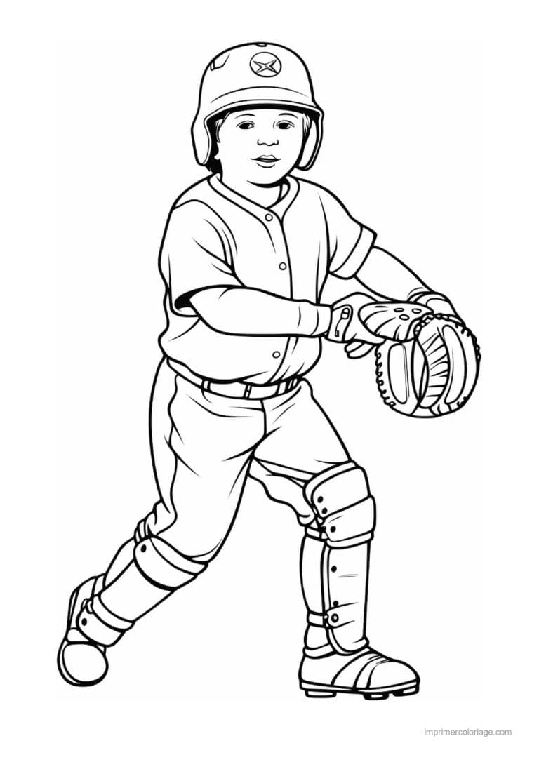 coloriage baseball 10 - dessin gratuit &agrave; imprimer