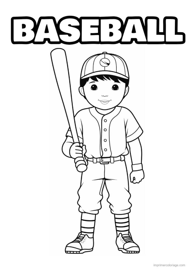 coloriage baseball 11 - dessin gratuit &agrave; imprimer