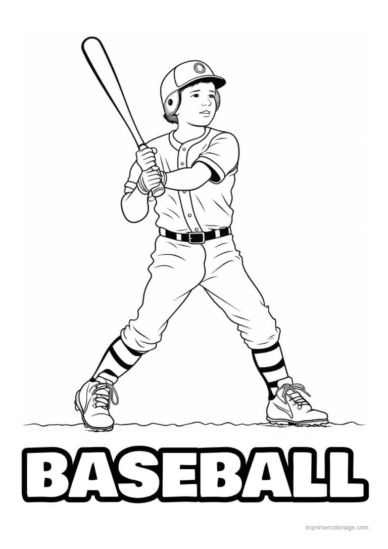 coloriage baseball 14 - dessin gratuit &agrave; imprimer