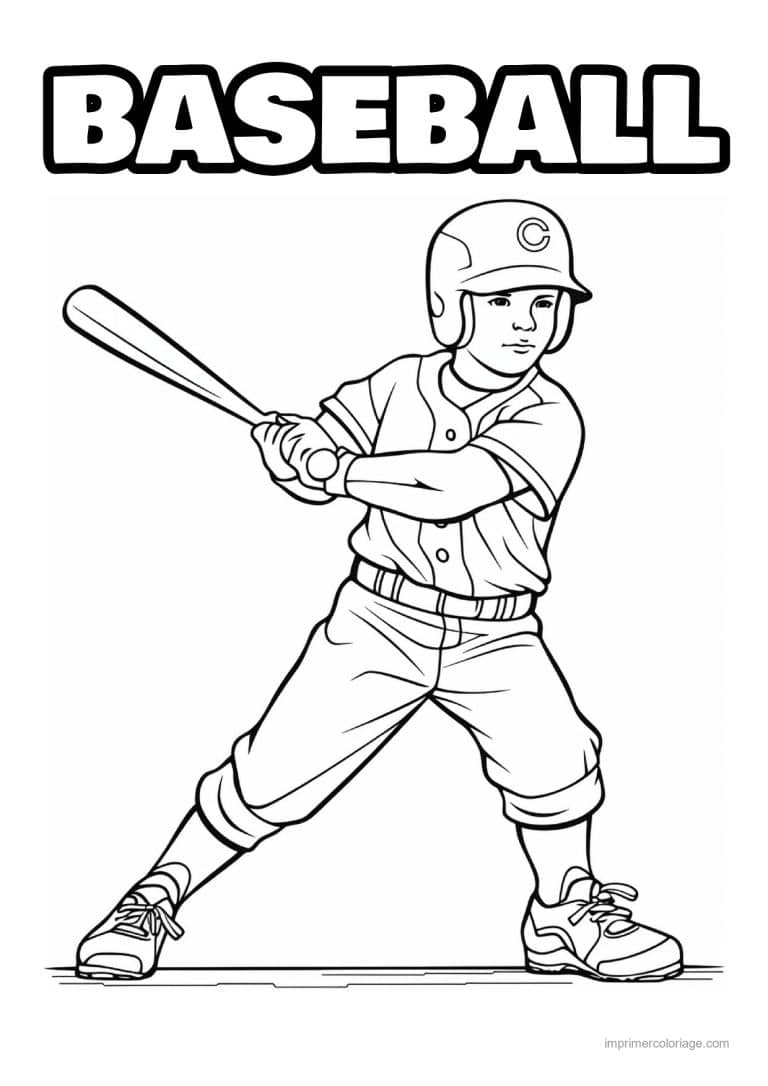coloriage baseball 17 - dessin gratuit &agrave; imprimer