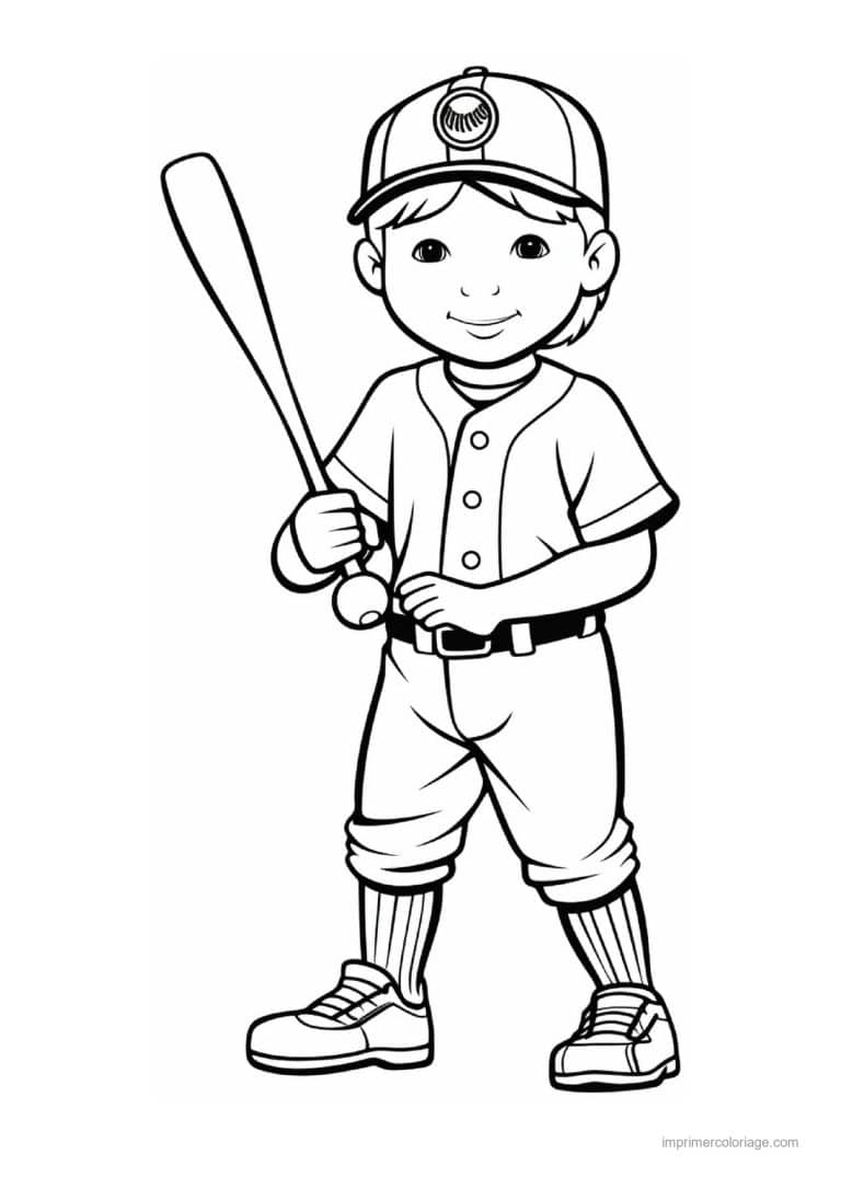 coloriage baseball 21 - dessin gratuit &agrave; imprimer