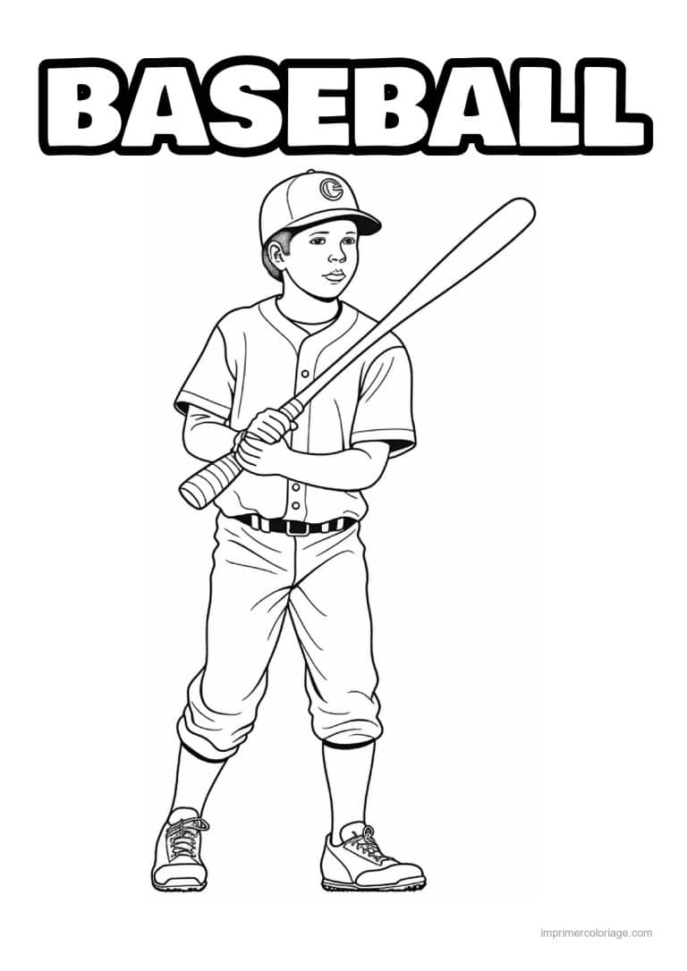 coloriage baseball 23 - dessin gratuit &agrave; imprimer