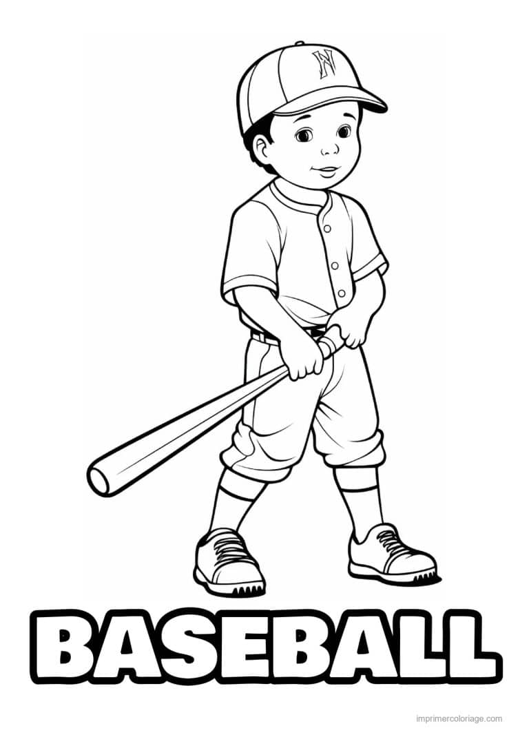coloriage baseball 50 - dessin gratuit &agrave; imprimer