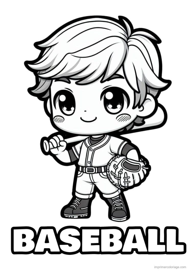 coloriage baseball garcon gant batte - dessin gratuit &agrave; imprimer