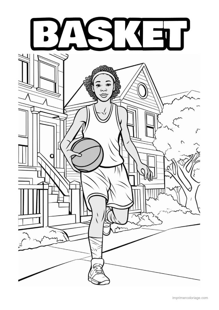 coloriage basket 06 - dessin gratuit &agrave; imprimer