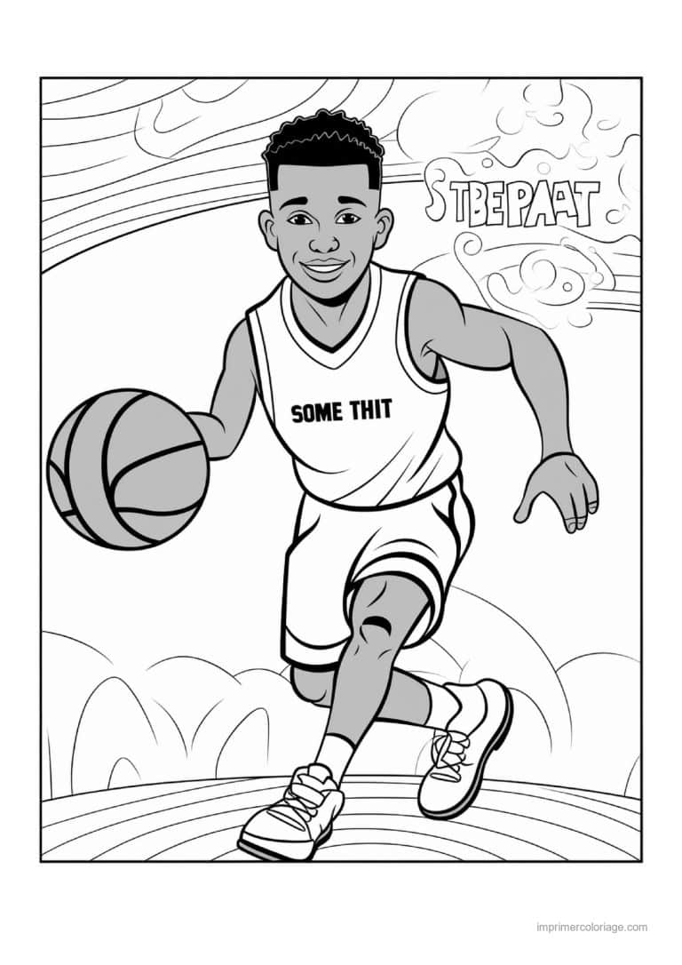 coloriage basket 08 - dessin gratuit &agrave; imprimer