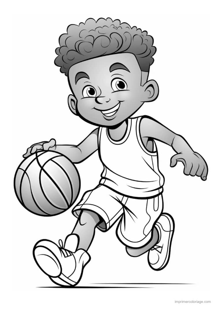 coloriage basket 11 - dessin gratuit &agrave; imprimer