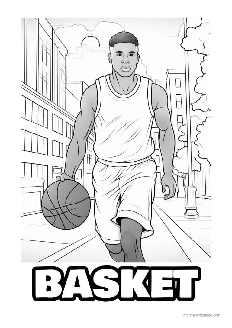 coloriage basket 12 - dessin gratuit &agrave; imprimer