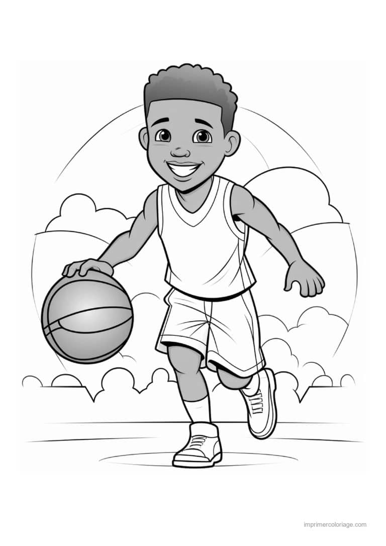 coloriage basket 15 - dessin gratuit &agrave; imprimer