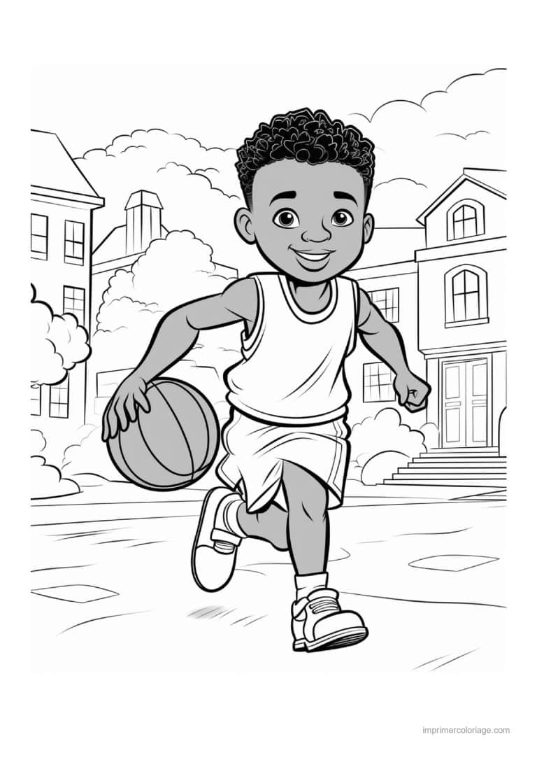 coloriage basket 19 - dessin gratuit &agrave; imprimer