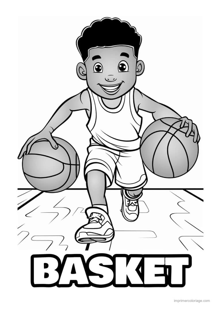 coloriage basket 21 - dessin gratuit &agrave; imprimer