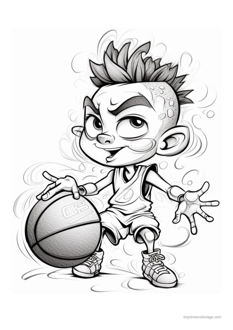 coloriage basket enfant basket 02 - dessin gratuit &agrave; imprimer