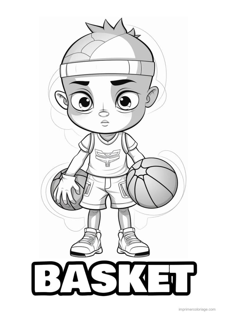 coloriage basket enfant basket 04 - dessin gratuit &agrave; imprimer