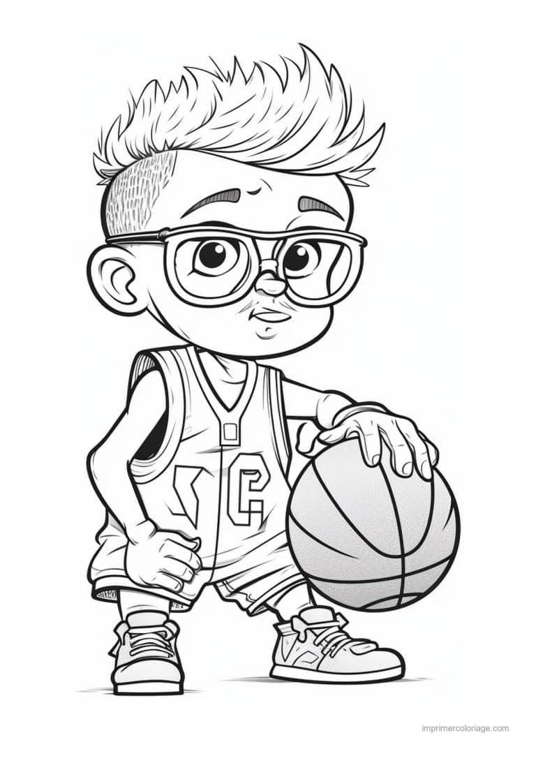 coloriage basket enfant basket 05 - dessin gratuit &agrave; imprimer