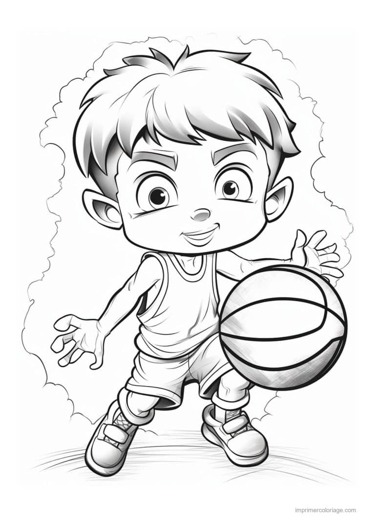 coloriage basket enfant basket 09 - dessin gratuit &agrave; imprimer