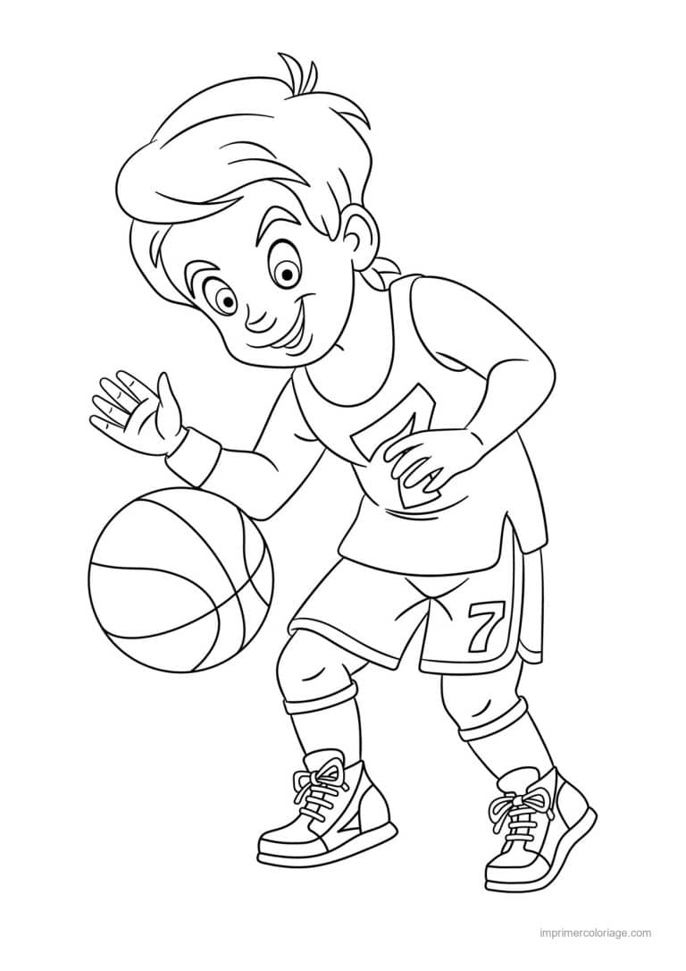 coloriage basket joueur de basket 02 - dessin gratuit &agrave; imprimer