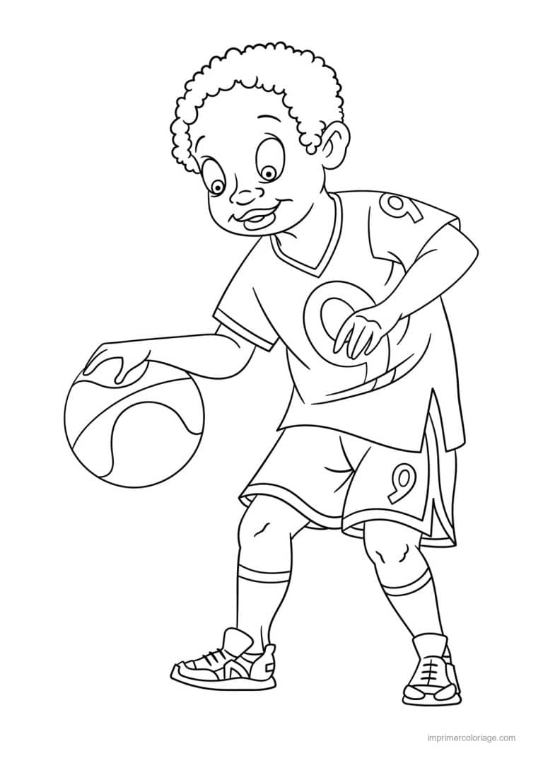 coloriage basket joueur de basket 04 - dessin gratuit &agrave; imprimer