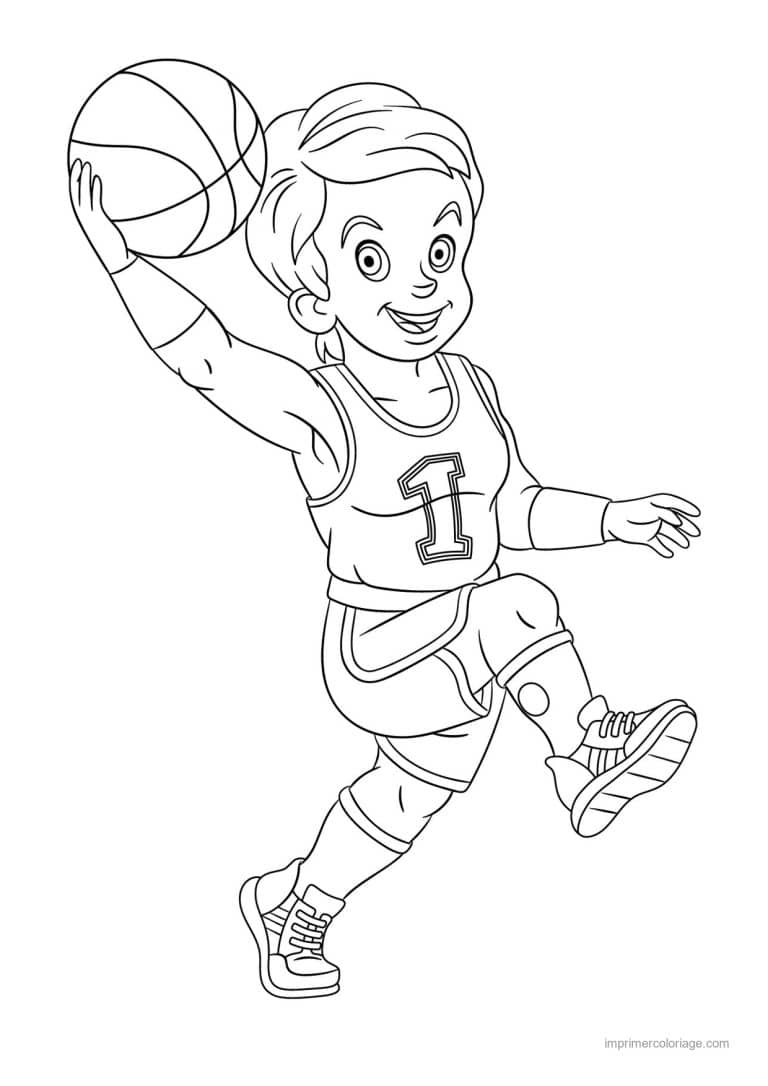 coloriage basket joueur de basket - dessin gratuit &agrave; imprimer