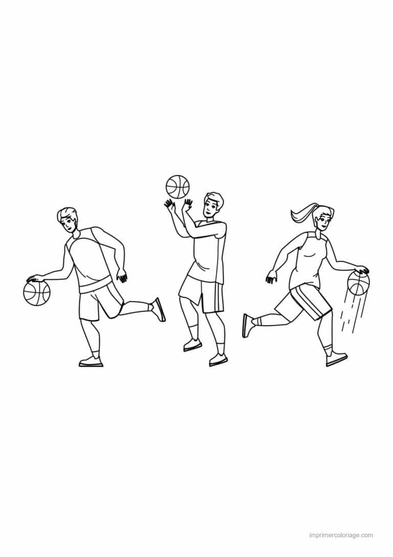 coloriage basket joueurs basket - dessin gratuit &agrave; imprimer