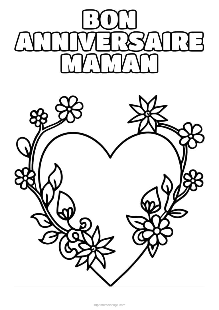 coloriage bon anniversaire maman maman et son enfant 27 - dessin gratuit &agrave; imprimer
