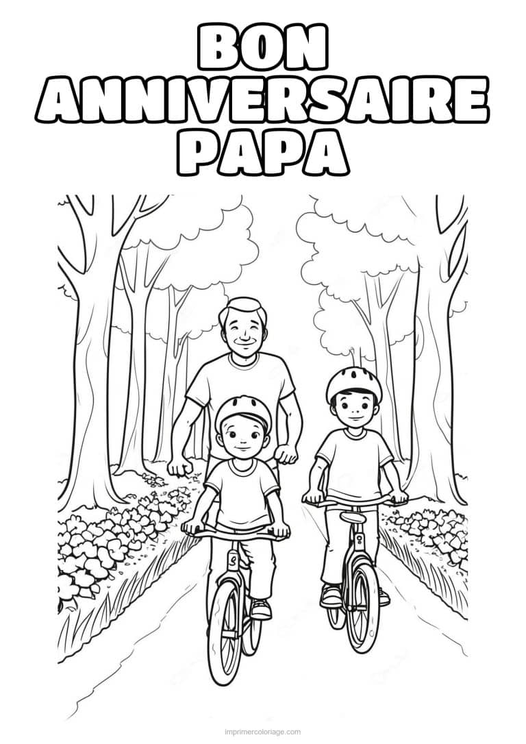 coloriage bon anniversaire papa papa et son enfant 31 - dessin gratuit &agrave; imprimer