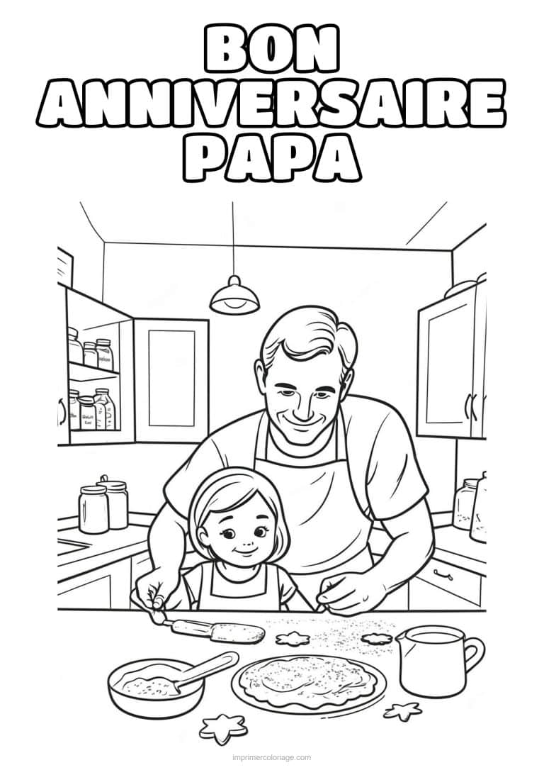coloriage bon anniversaire papa papa et son enfant 37 - dessin gratuit &agrave; imprimer