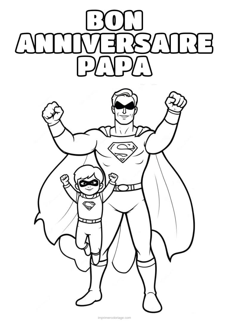 coloriage bon anniversaire papa papa et son enfant 39 - dessin gratuit &agrave; imprimer