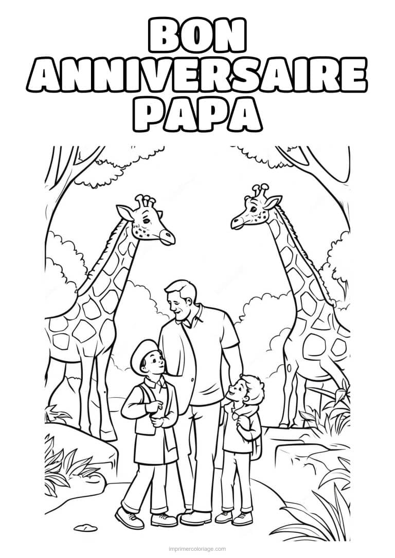 coloriage bon anniversaire papa papa et son enfant 8 - dessin gratuit &agrave; imprimer