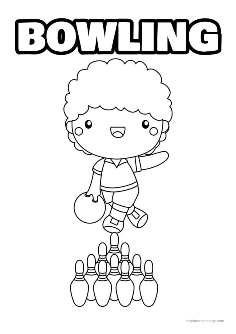 coloriage bowling garcon lancer quilles - dessin gratuit &agrave; imprimer
