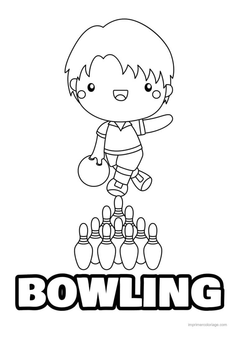 coloriage bowling garcon quilles - dessin gratuit &agrave; imprimer