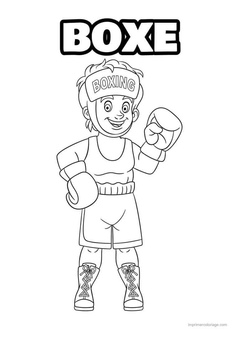 coloriage boxe boxeur - dessin gratuit &agrave; imprimer