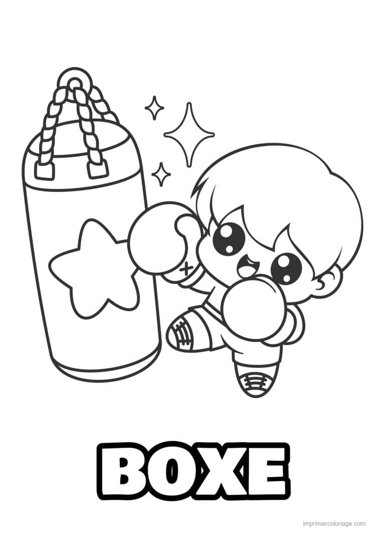 coloriage boxe enfant boxeur 02 - dessin gratuit &agrave; imprimer