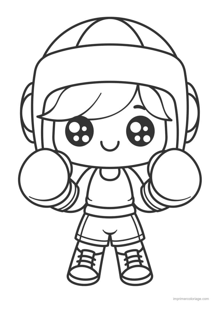 coloriage boxe enfant boxeur 04 - dessin gratuit &agrave; imprimer