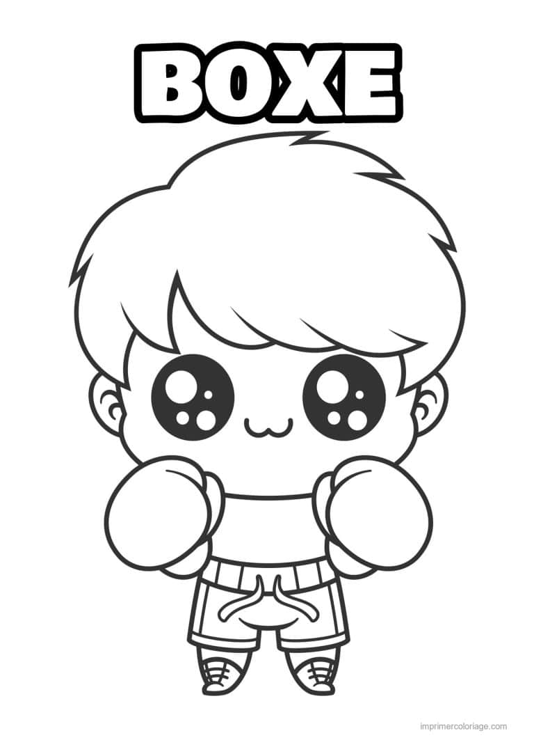 coloriage boxe enfant boxeur - dessin gratuit &agrave; imprimer