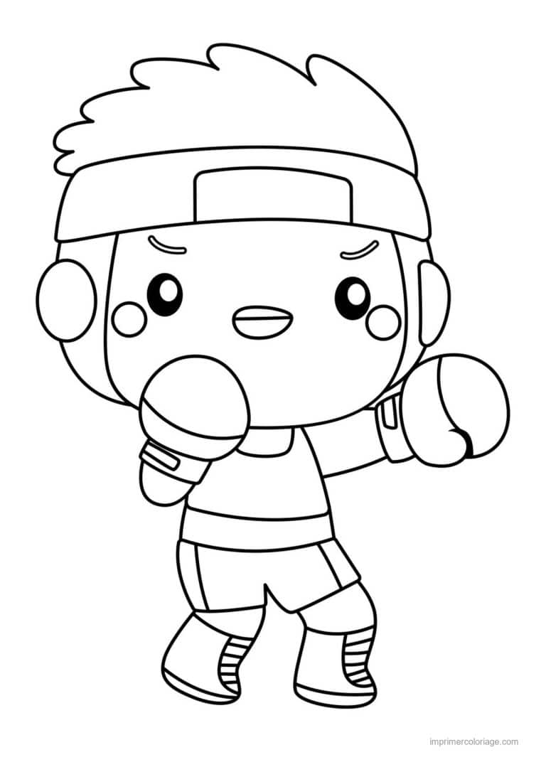coloriage boxe garcon boxeur - dessin gratuit &agrave; imprimer