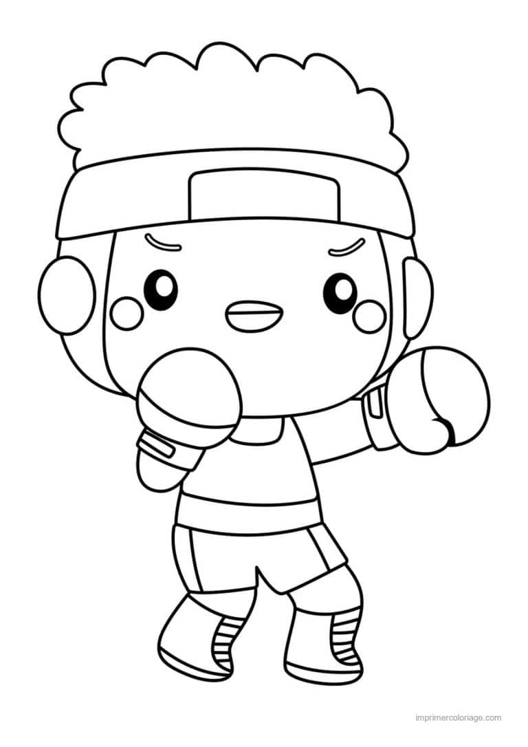 coloriage boxe garcon boxeur gants - dessin gratuit &agrave; imprimer