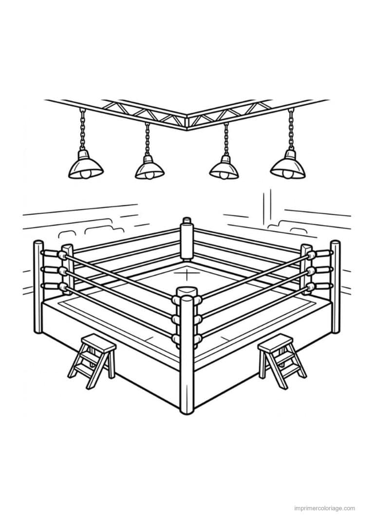 coloriage boxe ring de boxe - dessin gratuit &agrave; imprimer
