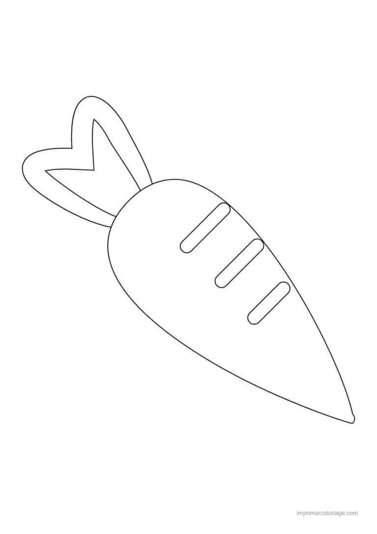 coloriage carotte carotte au trait epais 2 - dessin gratuit &agrave; imprimer