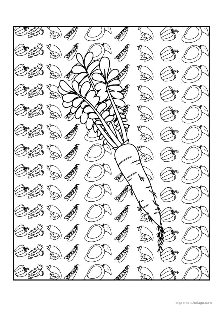 coloriage carotte carotte et ses fanes - dessin gratuit &agrave; imprimer