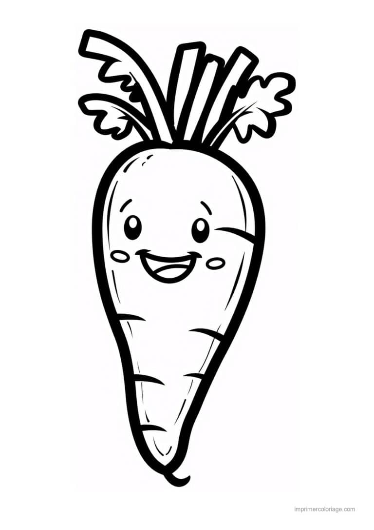 coloriage carotte carotte kawaii 157 - dessin gratuit &agrave; imprimer