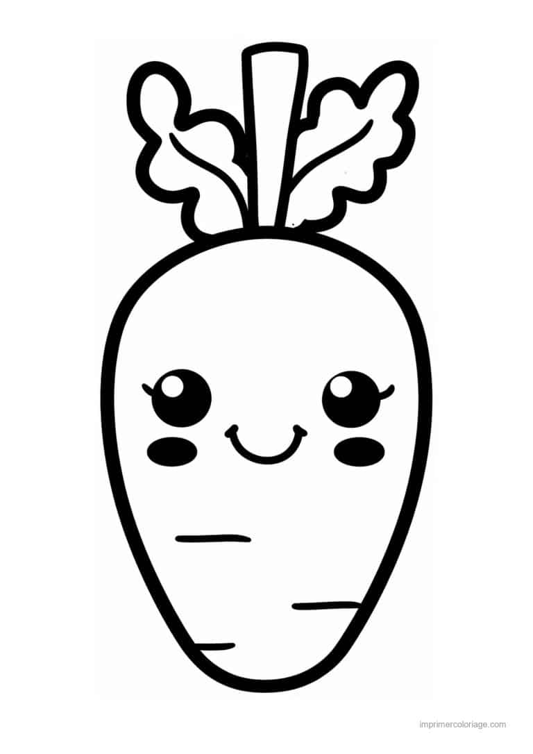 coloriage carotte carotte kawaii 161 - dessin gratuit &agrave; imprimer