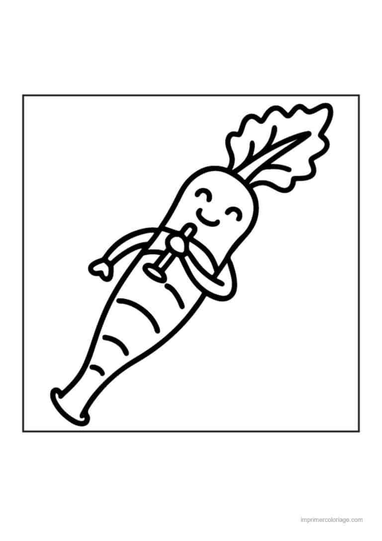 coloriage carotte carotte kawaii en patins - dessin gratuit &agrave; imprimer