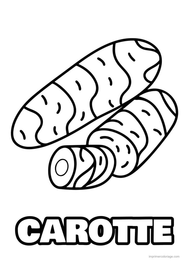 coloriage carotte carottes et rondelles - dessin gratuit &agrave; imprimer