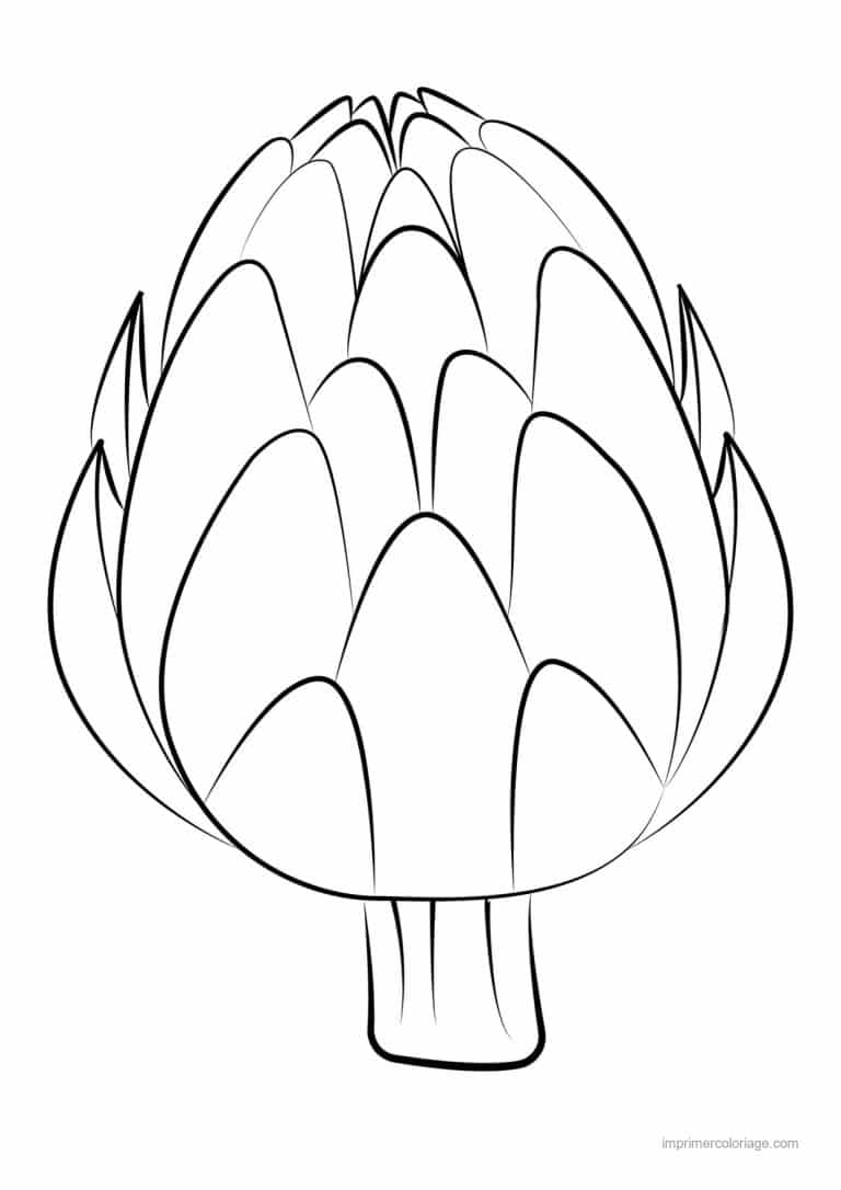 coloriage celeri artichaut asperge artichaut au trait epais - dessin gratuit &agrave; imprimer