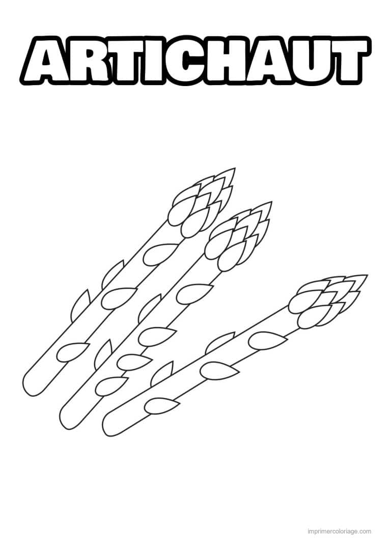 coloriage celeri artichaut asperge bouquet d asperges - dessin gratuit &agrave; imprimer