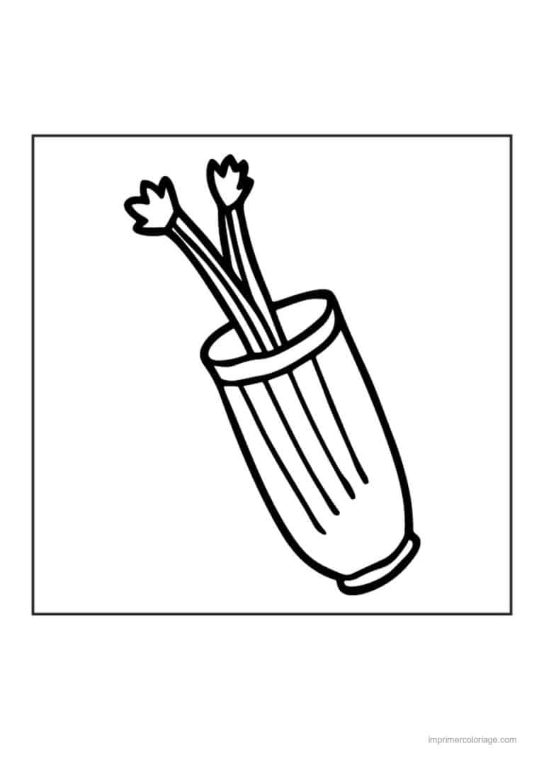 coloriage celeri artichaut asperge branches de celeri dans un verre - dessin gratuit &agrave; imprimer