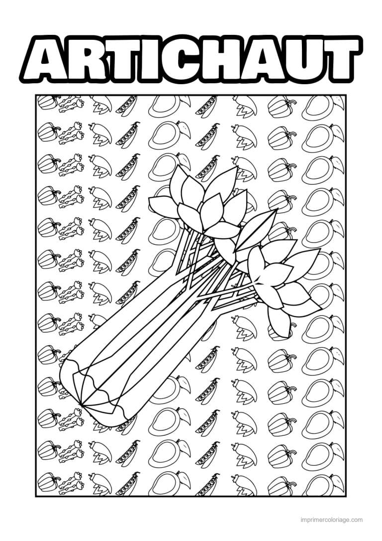 coloriage celeri artichaut asperge pied de celeri - dessin gratuit &agrave; imprimer